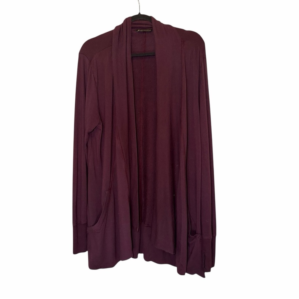 Athleta Open-Front Drape Cardigan - Plum - Picture 8 of 15